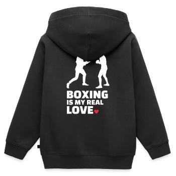 I love boxing for all boxers and boxing lovers. - Kids Premium Organic Zip-up Hoodie - black - Back - AI Model Kid Male (0cm)