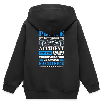 Polizei Sirene Uniform - Kinder Premium Organic Zip Hoodie - Schwarz - Hinten - AI Model Kid Male (0cm)