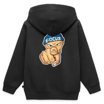 Show your focus - Kids Premium Organic Zip-up Hoodie - black - Back - AI Model Kid Male (0cm)