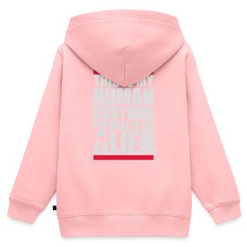 Citation extraterrestre de costume humain - Sweat Premium à capuche zippé enfant bio - rose - Dos - AI Model Kid Female (0cm)