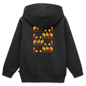 Mit dem Rad durch den Herbst - Kinder Premium Organic Zip Hoodie - Schwarz - Hinten - AI Model Kid Male (0cm)