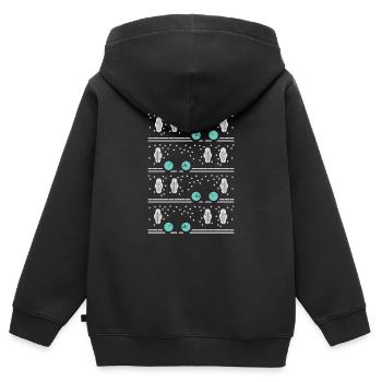 Mit dem Rad durch den Winter - Kinder Premium Organic Zip Hoodie - Schwarz - Hinten - AI Model Kid Male (0cm)