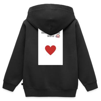 mum - Kinder Premium Organic Zip Hoodie - Schwarz - Hinten - AI Model Kid Male (0cm)