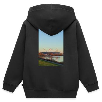 Weserstadion - Kinder Premium Organic Zip Hoodie - Schwarz - Hinten - AI Model Kid Male (0cm)