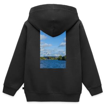 Weserstadion - Kinder Premium Organic Zip Hoodie - Schwarz - Hinten - AI Model Kid Male (0cm)