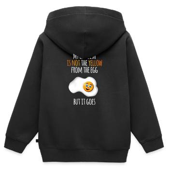 Mon anglais - Sweat Premium à capuche zippé enfant bio - noir - Dos - AI Model Kid Male (0cm)