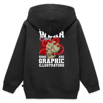 Illustrator Grafik Zeichnen - Kinder Premium Organic Zip Hoodie - Schwarz - Hinten - AI Model Kid Male (0cm)