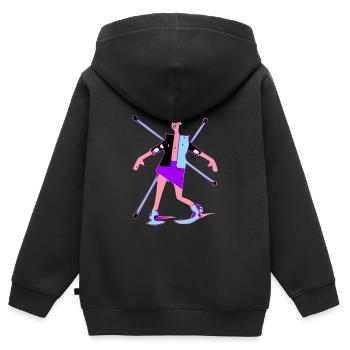 Miss Keupon - Sweat Premium à capuche zippé enfant bio - noir - Dos - AI Model Kid Male (0cm)