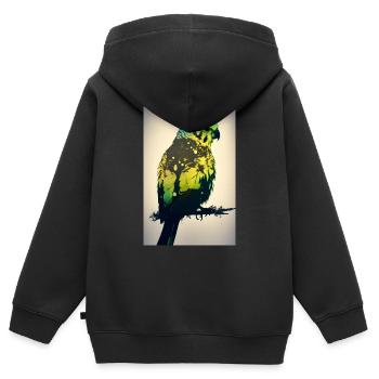 Budgerigar Parakeet Bird Cockatiel - Kids Premium Organic Zip-up Hoodie - black - Back - AI Model Kid Male (0cm)