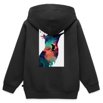 Kolibri Kolibris Vogel Hummingbird Tier Colorful - Kids Premium Organic Zip-up Hoodie - black - Back - AI Model Kid Male (0cm)