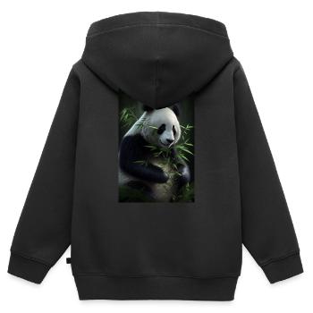 Pandabär Panda Tier Pandas Bamboo - Kinder Premium Organic Zip Hoodie - Schwarz - Hinten - AI Model Kid Male (0cm)