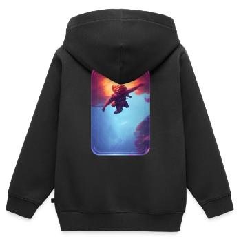 Unverzichtbarer fleißiger Polizist unter Wasser - Kinder Premium Organic Zip Hoodie - Schwarz - Hinten - AI Model Kid Male (0cm)