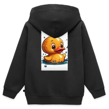 Canards en caoutchouc Salle de bain Canard jaune Dessin animé - Sweat Premium à capuche zippé enfant bio - noir - Dos - AI Model Kid Male (0cm)