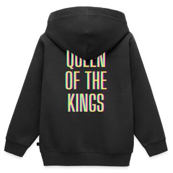 Queen of the Kings - Kinder Premium Organic Zip Hoodie - Schwarz - Hinten - AI Model Kid Male (0cm)
