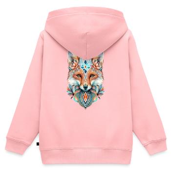 Fuchs Aquarell Mandala Yoga Waldtier Spirituell - Kinder Premium Organic Zip Hoodie - Rosa - Hinten - AI Model Kid Female (0cm)