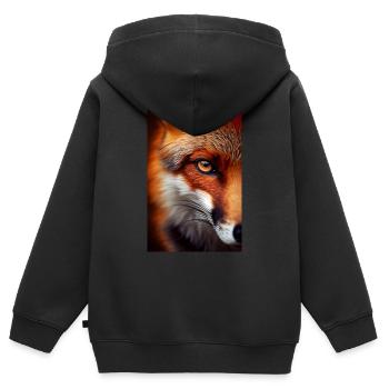 Fuchs Füchse Tier Animal - Kinder Premium Organic Zip Hoodie - Schwarz - Hinten - AI Model Kid Male (0cm)