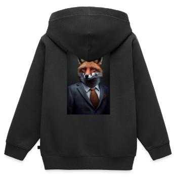 Fuchs Füchse Tier Suit - Kinder Premium Organic Zip Hoodie - Schwarz - Hinten - AI Model Kid Male (0cm)