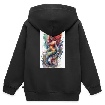 Mermaid Fable Mermaids Contes de fées - Sweat Premium à capuche zippé enfant bio - noir - Dos - AI Model Kid Male (0cm)