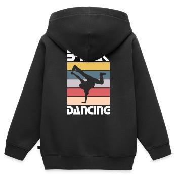Break Dancing - Funny Break Dancing Team - Sweat Premium à capuche zippé enfant bio - noir - Dos - AI Model Kid Male (0cm)