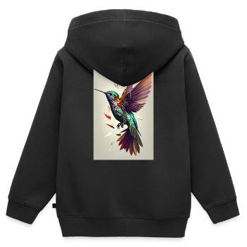 Colibri Colibri Colibri Animal Volant - Sweat Premium à capuche zippé enfant bio - noir - Dos - AI Model Kid Male (0cm)