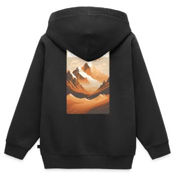 Rocky Mountains Gebirge Geschenk - Kinder Premium Organic Zip Hoodie - Schwarz - Hinten - AI Model Kid Male (0cm)