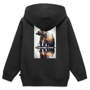 Bear Grizzly Bear Brown Bear Forest - Kids Premium Organic Zip-up Hoodie - black - Back - AI Model Kid Male (0cm)