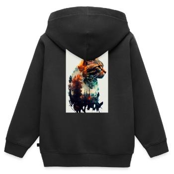 Cat Cats Lover Cat Owner Kitten - Kids Premium Organic Zip-up Hoodie - black - Back - AI Model Kid Male (0cm)