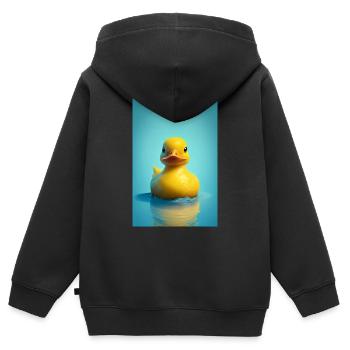 Canards en caoutchouc Salle de bain Bain de canard jaune - Sweat Premium à capuche zippé enfant bio - noir - Dos - AI Model Kid Male (0cm)
