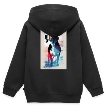 Beagle Dog Watercolors - Kids Premium Organic Zip-up Hoodie - black - Back - AI Model Kid Male (0cm)