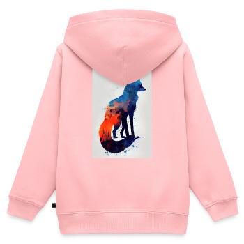 Fuchs Füchse Tier Watercolor - Kinder Premium Organic Zip Hoodie - Rosa - Hinten - AI Model Kid Female (0cm)