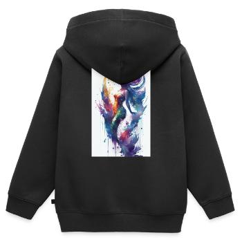 Mermaid Fable Mermaids Contes de fées - Sweat Premium à capuche zippé enfant bio - noir - Dos - AI Model Kid Male (0cm)