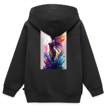 Meerjungfrau Fabel Meerjungfrauen Märchen - Kinder Premium Organic Zip Hoodie - Schwarz - Hinten - AI Model Kid Male (0cm)