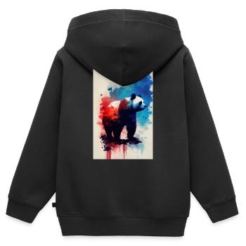 Panda Ours Panda Animal Pandas Animal - Sweat Premium à capuche zippé enfant bio - noir - Dos - AI Model Kid Male (0cm)