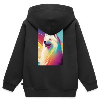 Samoyed Dog Pet Dogs Color Dog - Kids Premium Organic Zip-up Hoodie - black - Back - AI Model Kid Male (0cm)