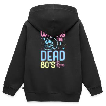 Neon Music Geek Neon Party - Sweat Premium à capuche zippé enfant bio - noir - Dos - AI Model Kid Male (0cm)
