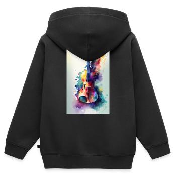 Violine Geige Violinist Instrument Instrument - Kinder Premium Organic Zip Hoodie - Schwarz - Hinten - AI Model Kid Male (0cm)