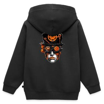 Steampunk Droog - Kids Premium Organic Zip-up Hoodie - black - Back - AI Model Kid Male (0cm)