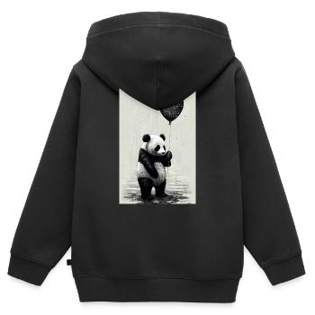 Panda Bear Panda Animal Pandas Animal Ballon - Sweat Premium à capuche zippé enfant bio - noir - Dos - AI Model Kid Male (0cm)
