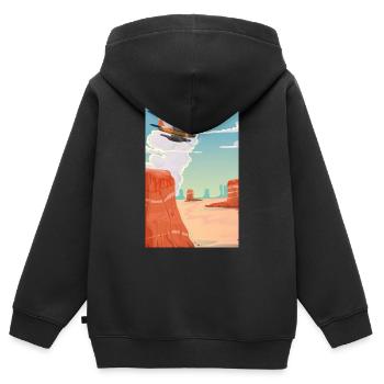 Karikatur Grand Canyon - Kinder Premium Organic Zip Hoodie - Schwarz - Hinten - AI Model Kid Male (0cm)