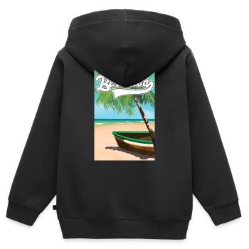 Bermuda Urlaubsplakat - Kinder Premium Organic Zip Hoodie - Schwarz - Hinten - AI Model Kid Male (0cm)