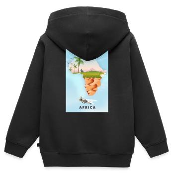 Karte von Afrika - Kinder Premium Organic Zip Hoodie - Schwarz - Hinten - AI Model Kid Male (0cm)