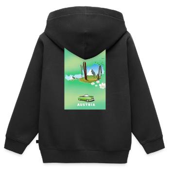 Österreich Skiplakat - Kinder Premium Organic Zip Hoodie - Schwarz - Hinten - AI Model Kid Male (0cm)