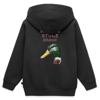 31er und stolz drauf - Kinder Premium Organic Zip Hoodie - Schwarz - Hinten - AI Model Kid Male (0cm)