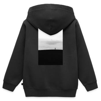 Der highseat auf einem hügel im feld - Kinder Premium Organic Zip Hoodie - Schwarz - Hinten - AI Model Kid Male (0cm)