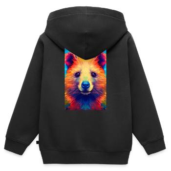 Short-tailed Kangaroo Quokka Animal Colorful - Kids Premium Organic Zip-up Hoodie - black - Back - AI Model Kid Male (0cm)