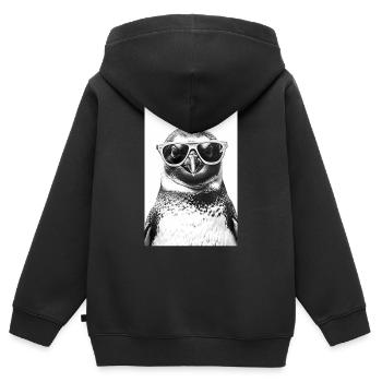 Pinguin Pinguine Tier Sunglasses - Kinder Premium Organic Zip Hoodie - Schwarz - Hinten - AI Model Kid Male (0cm)