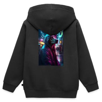 Labrador Hund Futuristic - Kinder Premium Organic Zip Hoodie - Schwarz - Hinten - AI Model Kid Male (0cm)