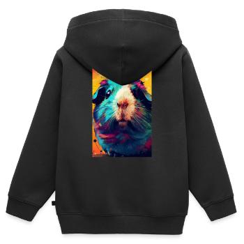 Meerschweinchen Colorful - Kinder Premium Organic Zip Hoodie - Schwarz - Hinten - AI Model Kid Male (0cm)