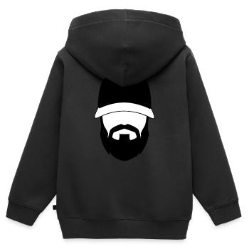 Mann mit Bart - Kinder Premium Organic Zip Hoodie - Schwarz - Hinten - AI Model Kid Male (0cm)