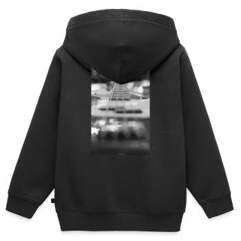 guitare - Sweat Premium à capuche zippé enfant bio - noir - Dos - AI Model Kid Male (0cm)